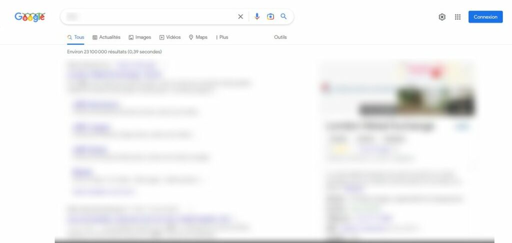 Page de recherche Google