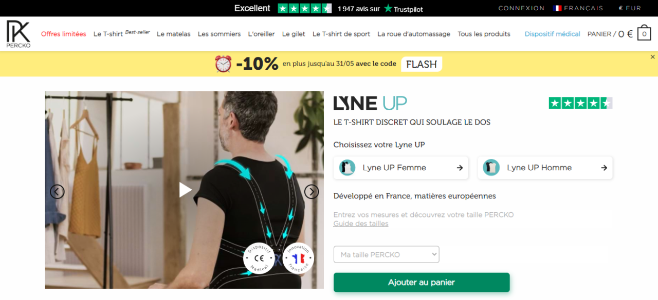 Percko un tshirt qui guérit le dos ? Notre avis Avis conso