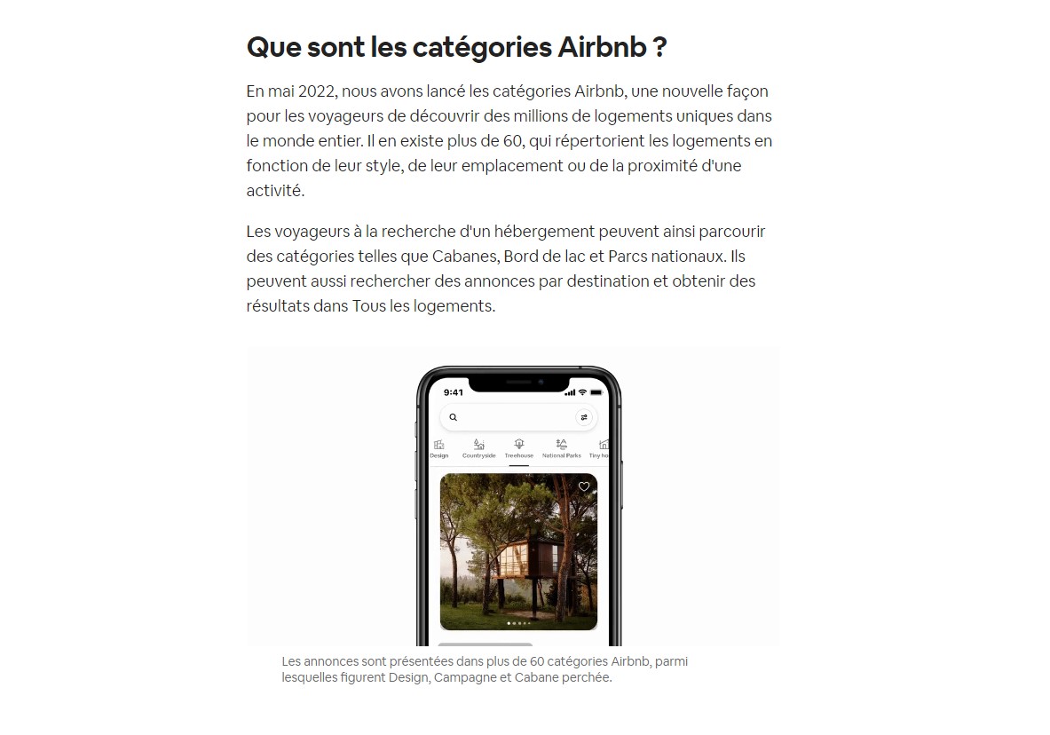 categories airbnb