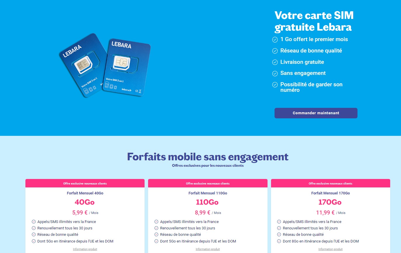 forfait mobile lebara