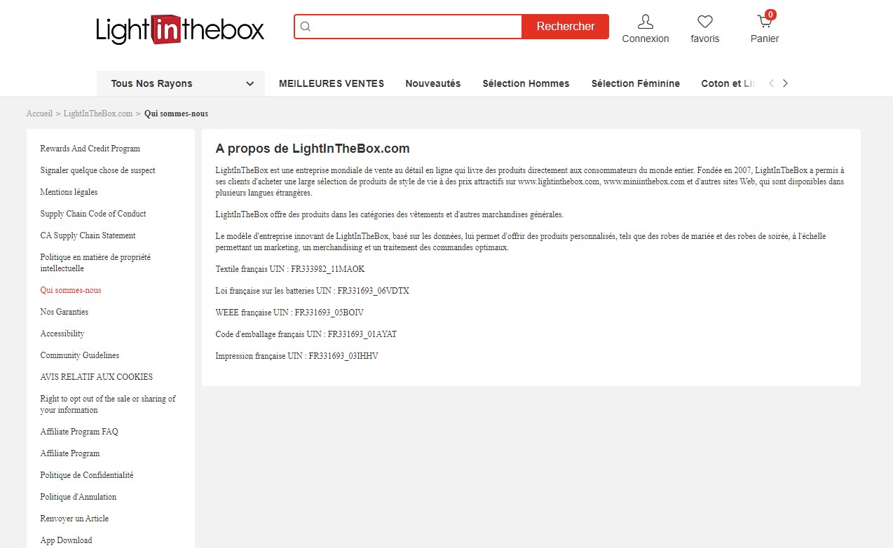 lightinthebox interface site