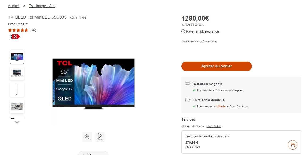 tcl tv 65C935