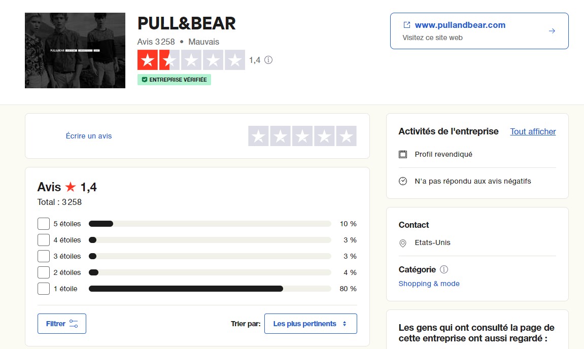 trust pilot pull and bear